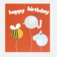 Happy Birthday Animal Balloons Card By Caroline Gardner